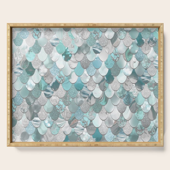 Mermaid Aqua and Grey Serving Tray Gallery Image 1