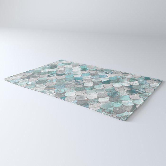 Mermaid Aqua and Grey Rug Gallery Image 3