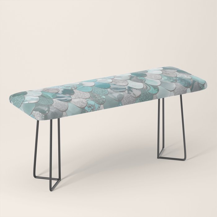 Mermaid Aqua and Grey Bench Gallery Image 1