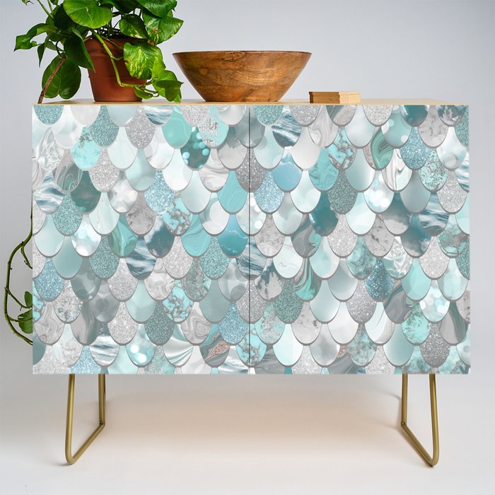 Mermaid Aqua and Grey Credenza Gallery Image 1