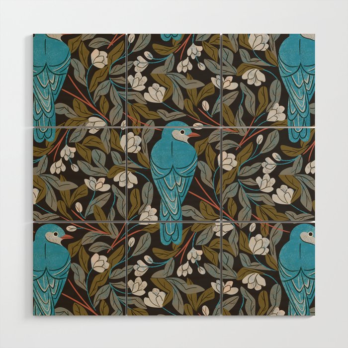 Bluebird and Apple Blossoms Wood Wall Art Gallery Image 1