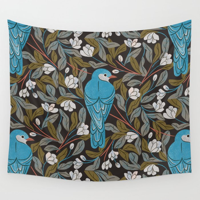 Bluebird and Apple Blossoms Wall Tapestry Gallery Image 4