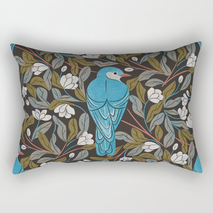 Bluebird and Apple Blossoms Rectangular Pillow Gallery Image 1