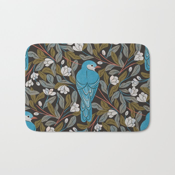 Bluebird and Apple Blossoms Bath Mat Gallery Image 1