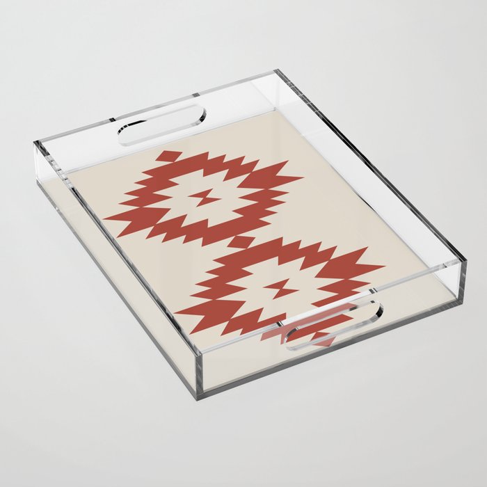 Southwestern Minimalism - Red Neutral Beige Acrylic Tray Gallery Image 1