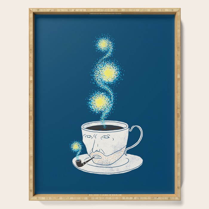 Starry starry coffee Serving Tray Gallery Image 1