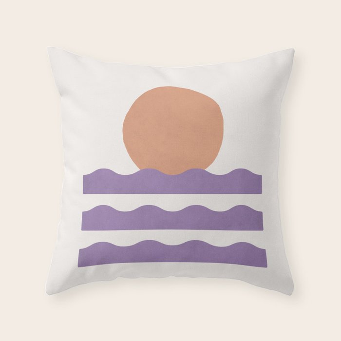 Sunset Wave - Abstract Painting Throw Pillow Gallery Image 6
