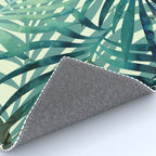 Tropical, Jungle, Palm Leaves, Watercolor Abstract, Blue and Green Rug Gallery Image 4