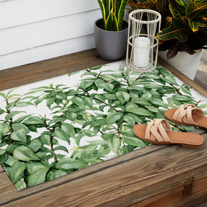 Botanic greenery Outdoor Rug Gallery Image 2