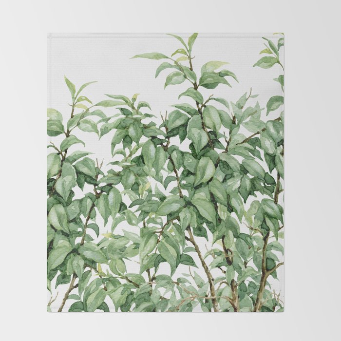 Botanic greenery Throw Blanket Gallery Image 2
