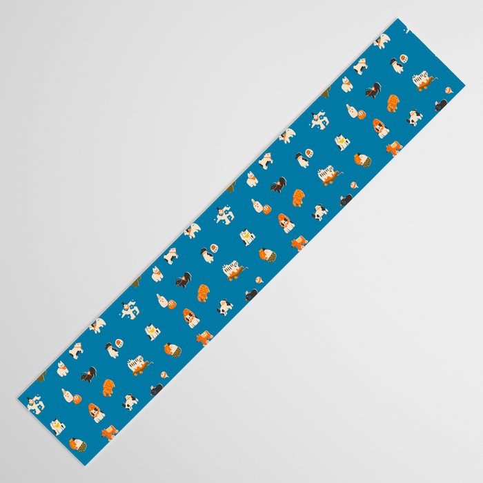 Japanese toys in blue Table Runner Gallery Image 3