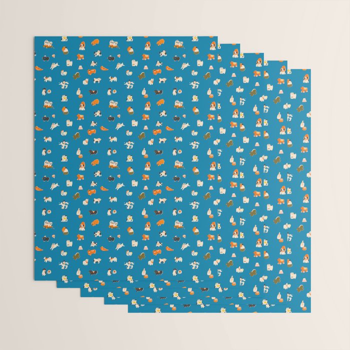 Japanese toys in blue Wrapping Paper Gallery Image 3