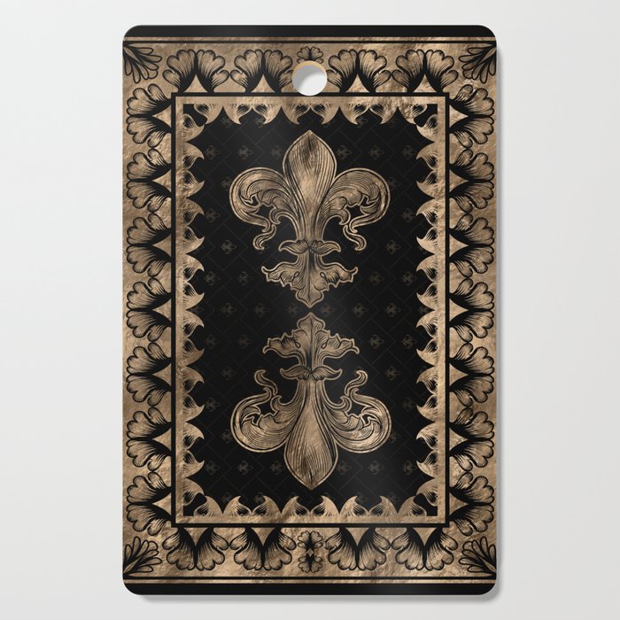 Fleur-de-lis - Black and Gold #1 Cutting Board Gallery Image 1