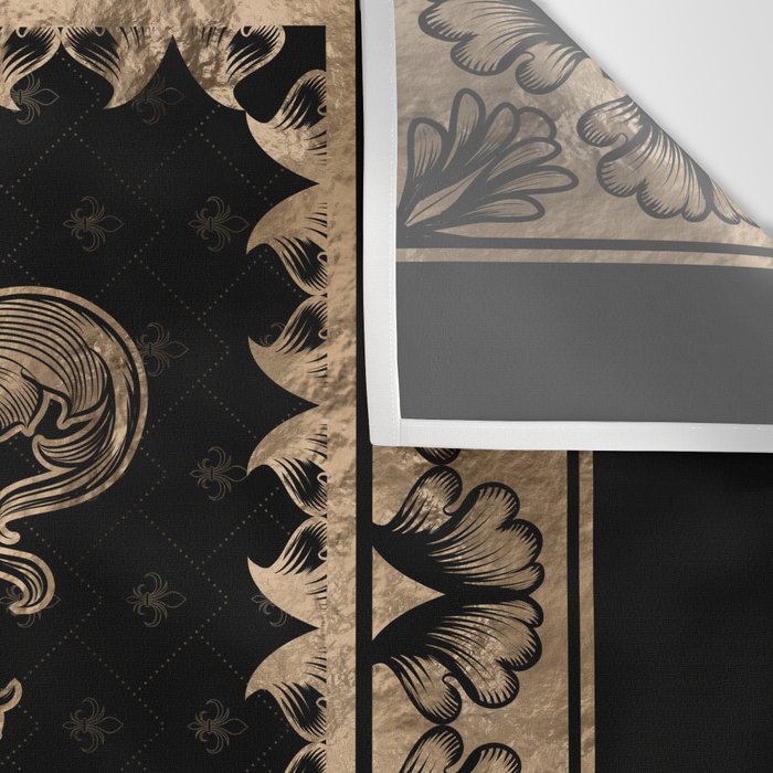 Fleur-de-lis - Black and Gold #1 Wall Tapestry Gallery Image 3