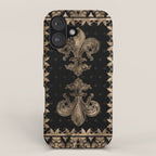 Fleur-de-lis - Black and Gold #1 iPhone Case Gallery Image 1