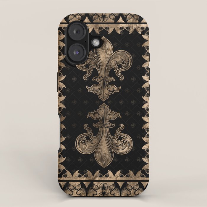 Fleur-de-lis - Black and Gold #1 iPhone Case Gallery Image 1