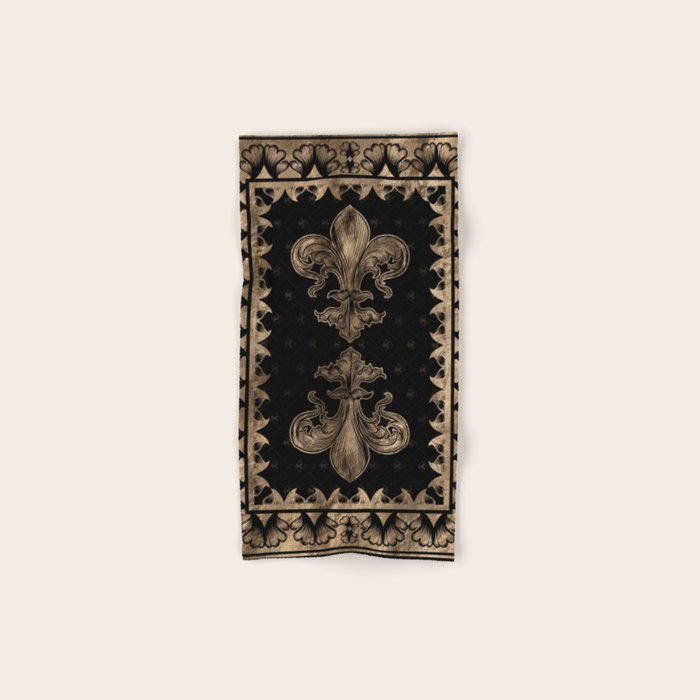 Fleur-de-lis - Black and Gold #1 Bath Towel Gallery Image 1