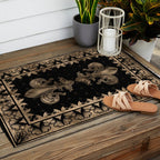 Fleur-de-lis - Black and Gold #1 Outdoor Rug Gallery Image 2