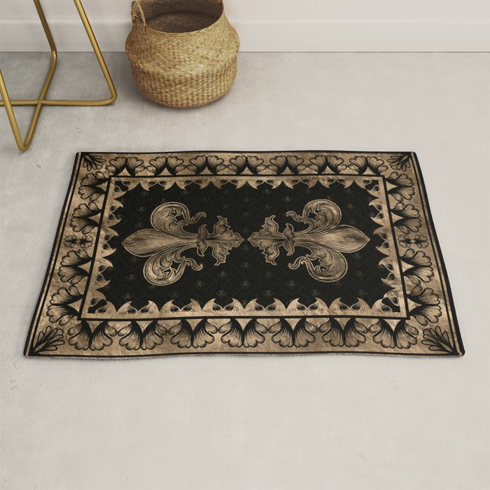 Fleur-de-lis - Black and Gold #1 Rug Gallery Image 1