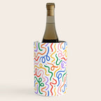 Colorful line doodle art pattern Wine Chiller Gallery Image 2