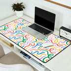 Colorful line doodle art pattern Desk Mat Gallery Image 2