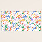 Colorful line doodle art pattern Desk Mat Gallery Image 3