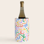 Colorful line doodle art pattern Wine Chiller Gallery Image 1