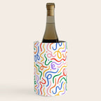 Colorful line doodle art pattern Wine Chiller Gallery Image 3