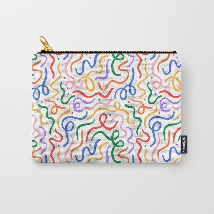 Colorful line doodle art pattern Carry All Pouch Gallery Image 1