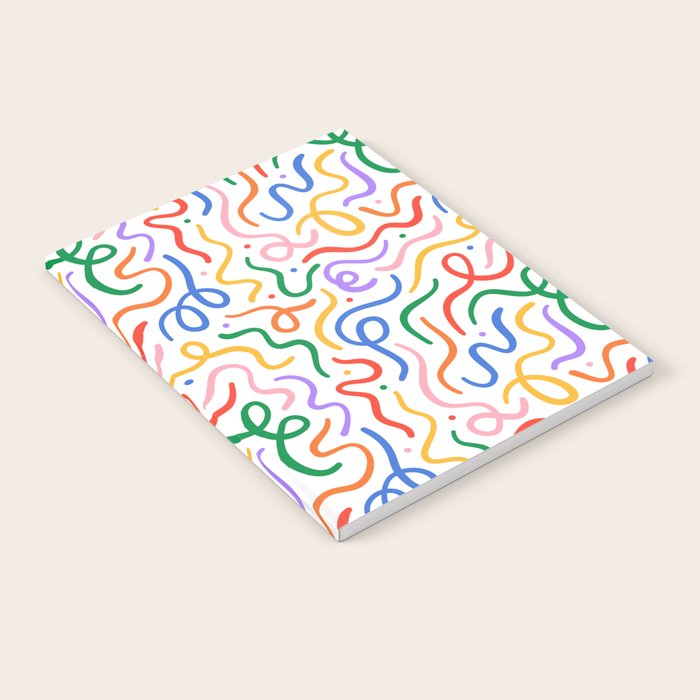 Colorful line doodle art pattern Notebook Gallery Image 2