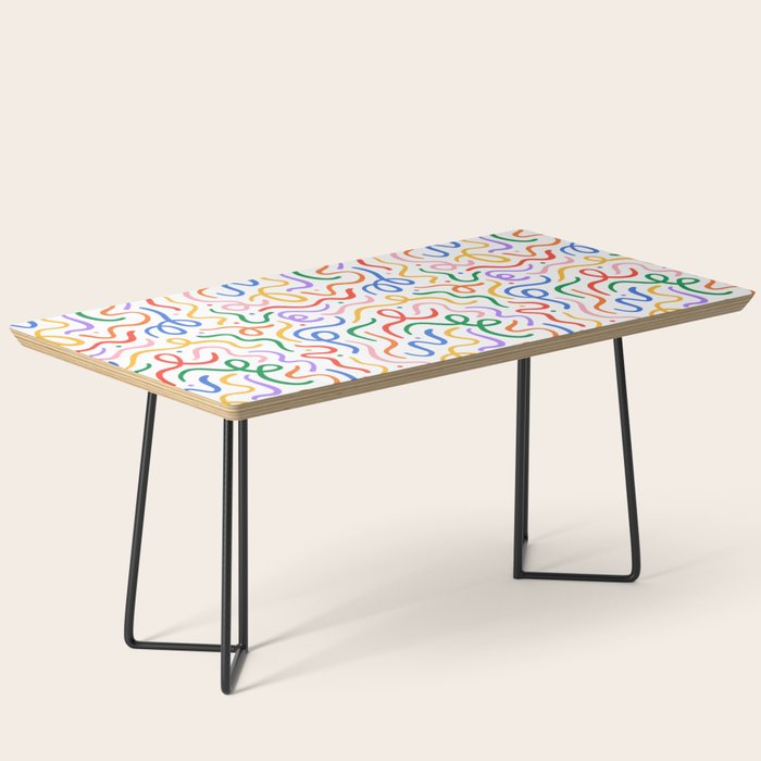 Colorful line doodle art pattern Coffee Table Gallery Image 1