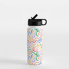 Colorful line doodle art pattern Water Bottle Gallery Image 1