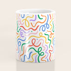 Colorful line doodle art pattern Coffee Mug Gallery Image 4