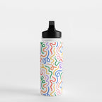 Colorful line doodle art pattern Water Bottle Gallery Image 3