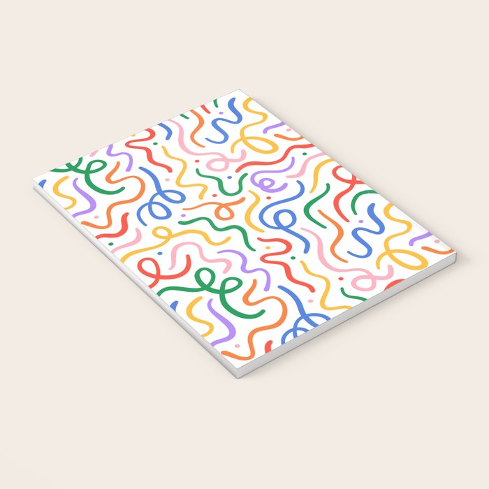 Colorful line doodle art pattern Notebook Gallery Image 3