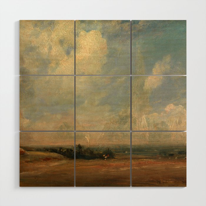 John Constable "A View from Hampstead Heath" Wood Wall Art Gallery Image 1