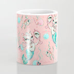 Merkittens with Pearls on blush Coffee Mug Gallery Image 4