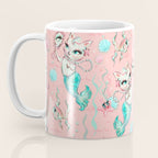 Merkittens with Pearls on blush Coffee Mug Gallery Image 3