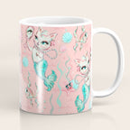 Merkittens with Pearls on blush Coffee Mug Gallery Image 1