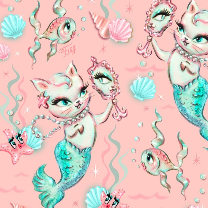 Merkittens with Pearls on blush Coffee Mug Gallery Image 2