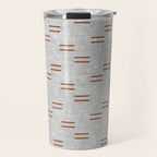 double dash - rust on greige Travel Mug Gallery Image 1