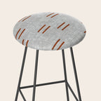 double dash - rust on greige Stool Gallery Image 2