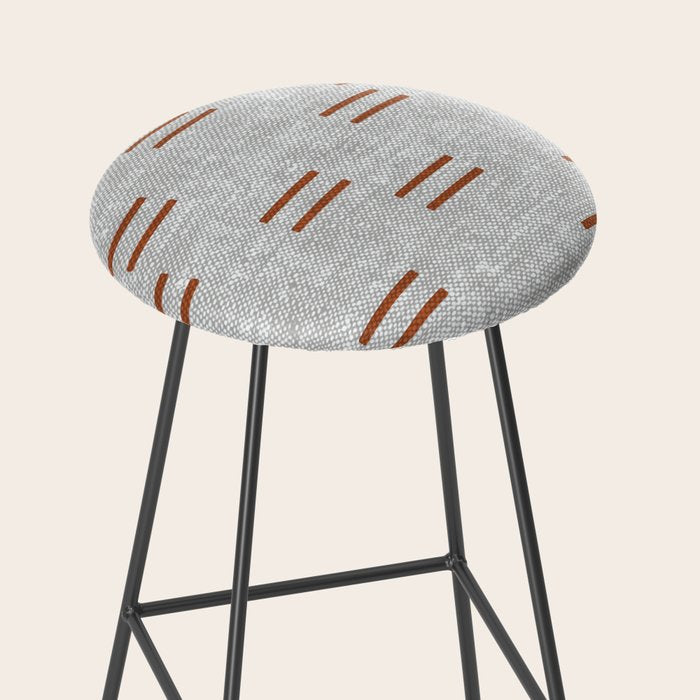 double dash - rust on greige Stool Gallery Image 2