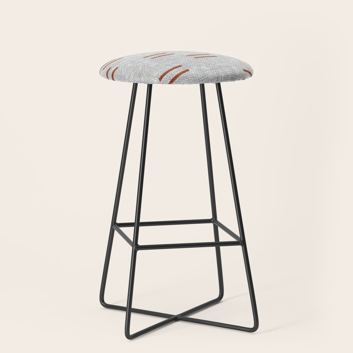 double dash - rust on greige Stool Gallery Image 1
