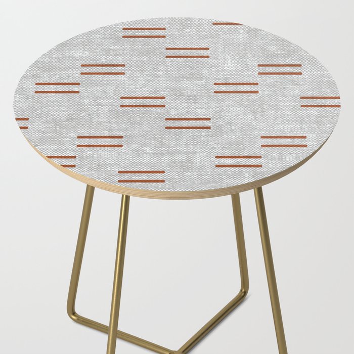 double dash - rust on greige Side Table Gallery Image 2