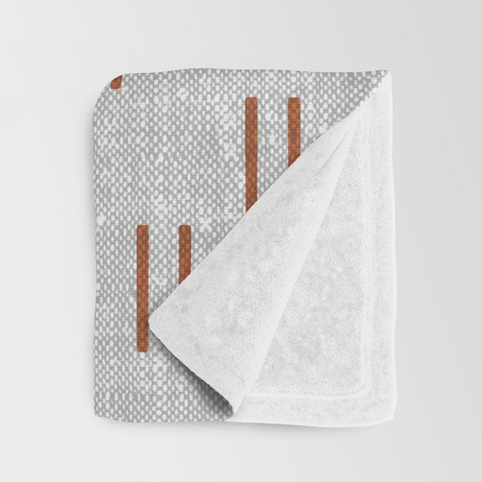 double dash - rust on greige Throw Blanket Gallery Image 3