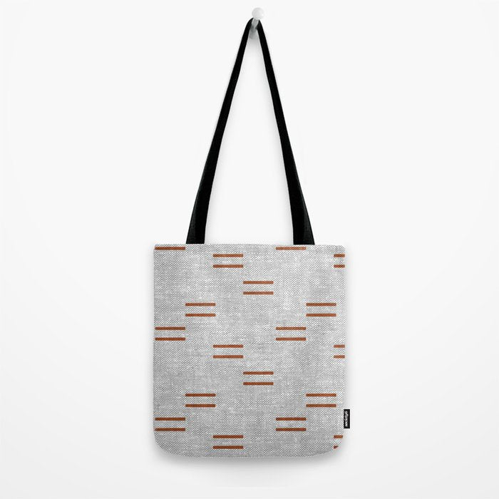 double dash - rust on greige Tote Bag Gallery Image 2