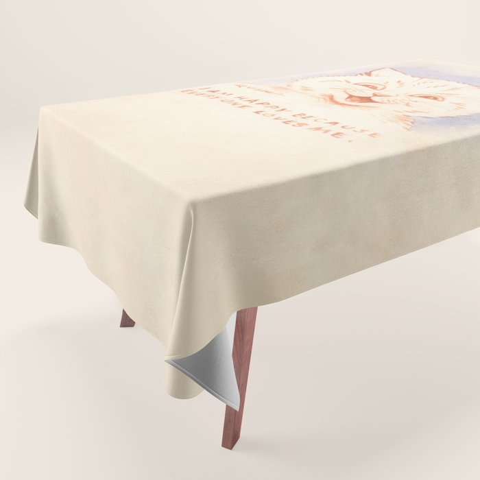 'I Am Happy Because Every One Loves Me' Louis Wain Cat Tablecloth Gallery Image 1