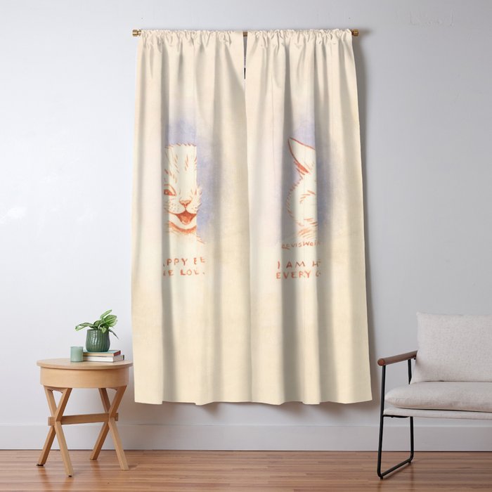 'I Am Happy Because Every One Loves Me' Louis Wain Cat Window Curtain Gallery Image 5
