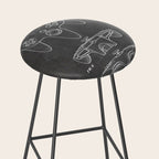 Video Game Controller Patent - Retro Gaming Game Room Art - Black Chalkboard Stool Gallery Image 2